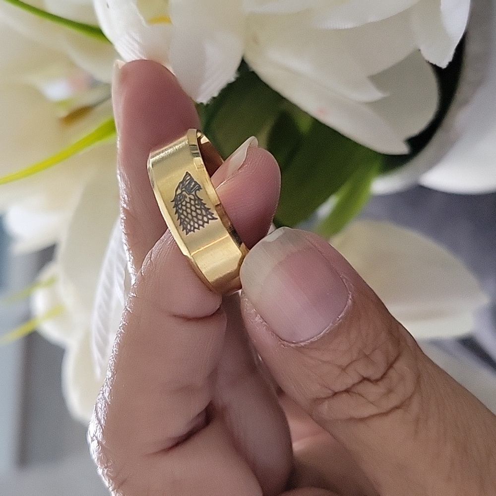 Men's Gold Stainless Steel wedding band az 11